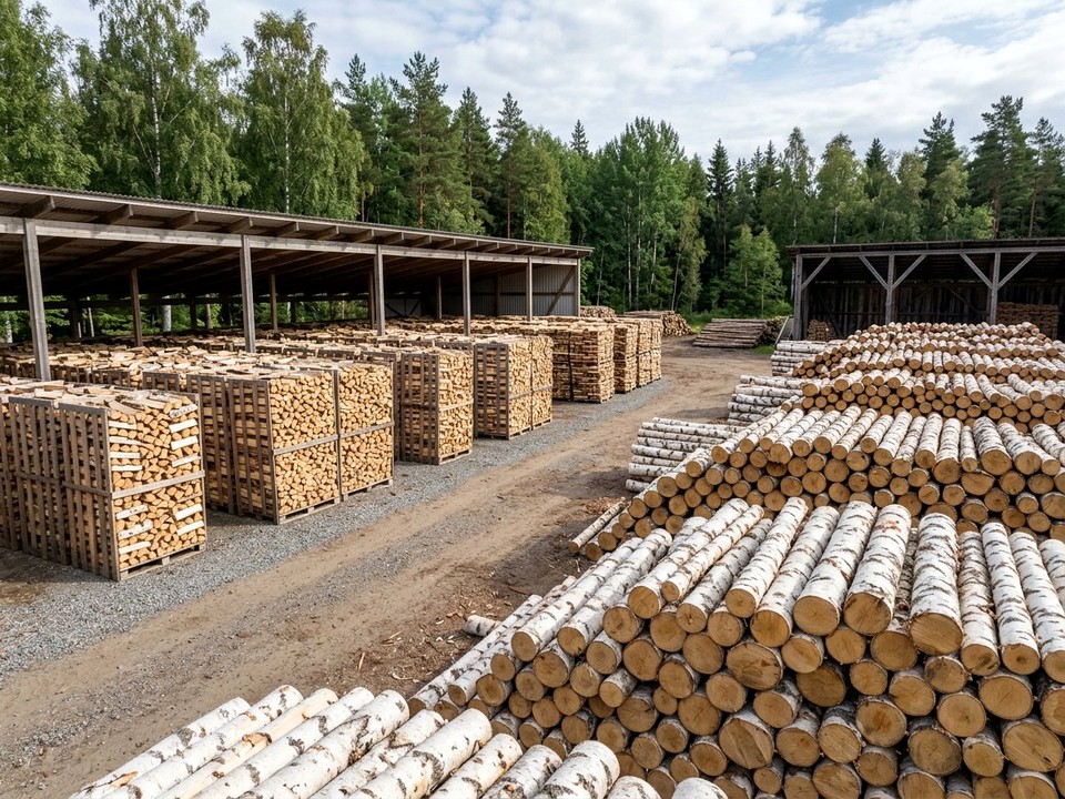 Кругляк берёзовый для распила в Иркутск